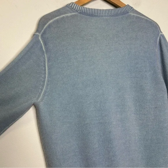 Halo Men’s Blue V-Neck Pullover 100% Cashmere Sweater Size S/M
